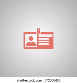 Identification card icon. Flat design style. EPS 