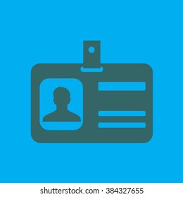 Identification card icon. Flat design style. EPS 10.