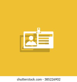 Identification card icon. Flat design style. EPS 