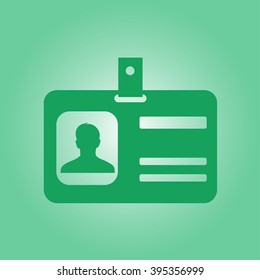 Identification card icon. Flat design style. EPS 10.