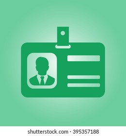 Identification card icon. Flat design style. EPS 10.