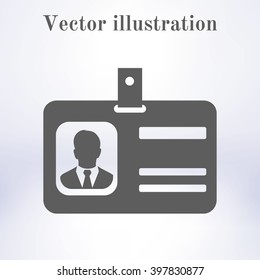 Identification card icon. Flat design style. EPS 10.