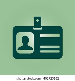 Identification card icon. Flat design style. EPS 10.