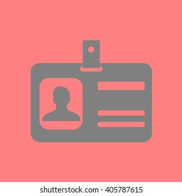 Identification card icon. Flat design style. EPS 10.
