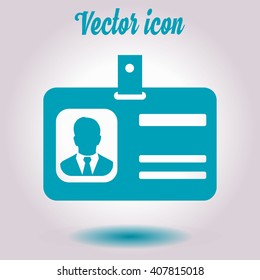 Identification card icon. Flat design style. EPS 10.
