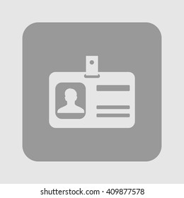 Identification card icon. Flat design style. EPS 10.
