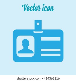 Identification card icon. Flat design style. EPS 10.