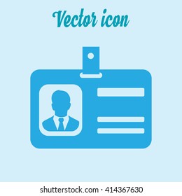 Identification card icon. Flat design style. EPS 10.