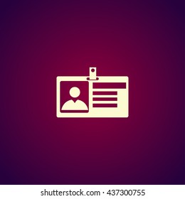 Identification card icon. Flat design style. EPS