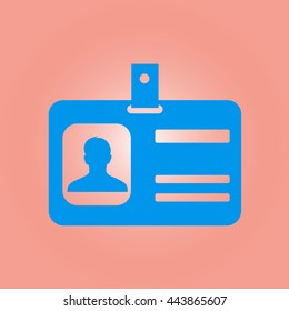 Identification card icon. Flat design style. EPS 10.