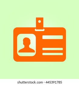 Identification card icon. Flat design style. EPS 10.