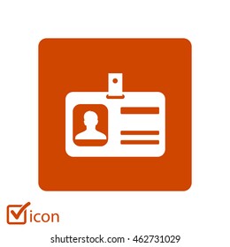 Identification card icon. Flat design style. EPS 10.