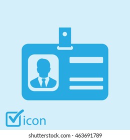 Identification card icon. Flat design style. EPS 10.