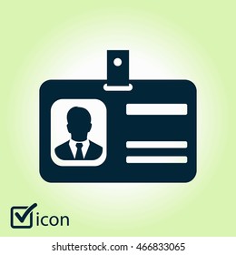 Identification card icon. Flat design style. EPS 10.