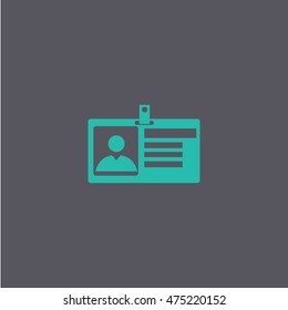 Identification card icon. Flat design style. EPS