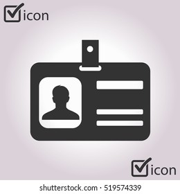 Identification card icon. Flat design style. EPS 10.