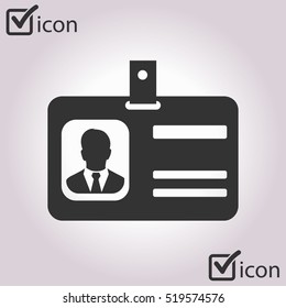 Identification card icon. Flat design style. EPS 10.