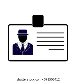 Identification card icon. Flat design style. Vector illustration.