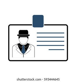 Identification card icon. Flat design style. Vector illustration.