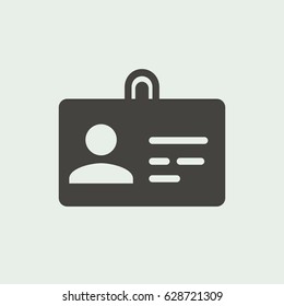 Identification card icon. Flat design style. EPS 10.