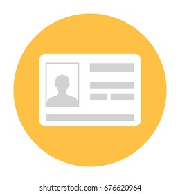Identification card icon in flat design