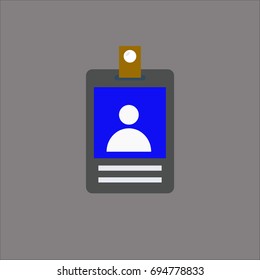 Identification card icon. Flat design style.