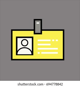 Identification card icon. Flat design style.