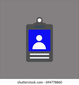 Identification card icon. Flat design style.