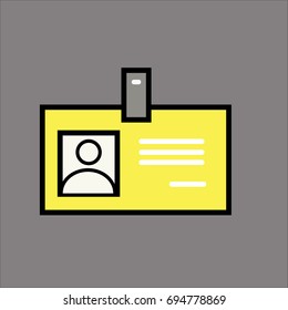 Identification card icon. Flat design style.