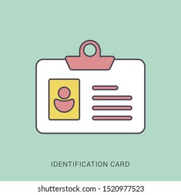 Identification Card icon. flat illustration of Identification Card. solid color with outline concept.