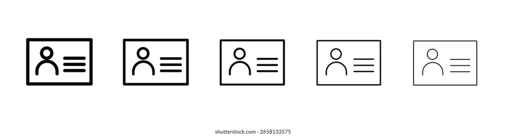 Icono de la tarjeta de Identificación Ilustración plana Set Logo