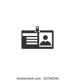 Identification card icon flat. Illustration isolated vector sign symbol