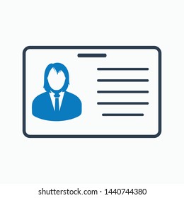 Identification card icon. Flat style vector EPS.