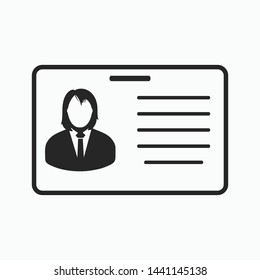 Identification card icon. Flat style vector EPS.