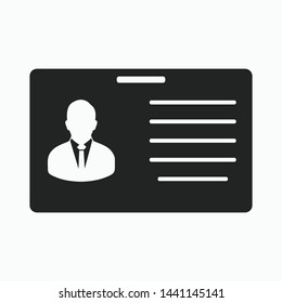 Identification card icon. Flat style vector EPS.