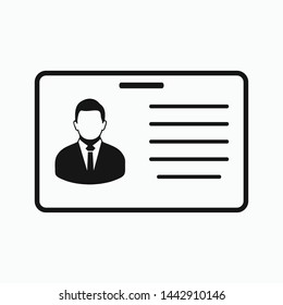 Identification card icon. Flat style vector EPS.