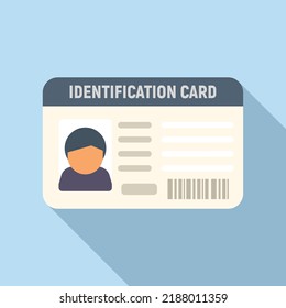 Identification card icon flat vector. Id name. Office access