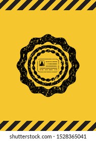 identification card icon grunge warning sign emblem. Vector Illustration. Detailed.