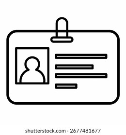 Icono de tarjeta de Identificación, insignia de identificación con foto e información