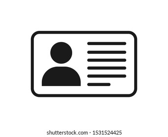 Identification card icon. Id card icon in flat style. Vector illustration