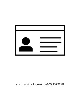 Icono de tarjeta de Identificación. Icono de tarjeta de identificación en estilo plano. Vector de íconos de Licencia para Web y App móvil. Icono de tarjeta de identificación. Ilustración vectorial. Archivo Eps 101.