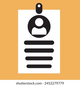 Identification card icon. Id card icon in flat style. Vector illustration eps10	