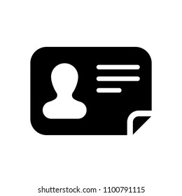 Identification Card Icon. ID Profile