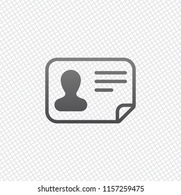 Identification card icon. ID profile. On grid background