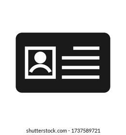 Identification card icon, id card vector illustration, color editable isolated on blank background