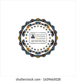 identification card icon inside arabesque badge background. arabic decoration.