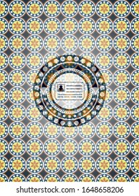 Identitätskarte Symbol im arabischen Stil. Arabeske Einrichtung.