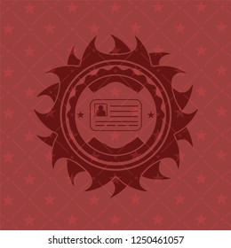identification card icon inside badge with red background
