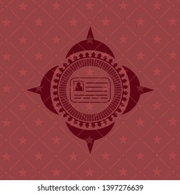 identification card icon inside badge with red background