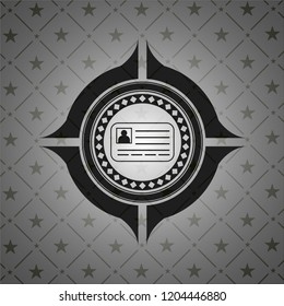 identification card icon inside black emblem